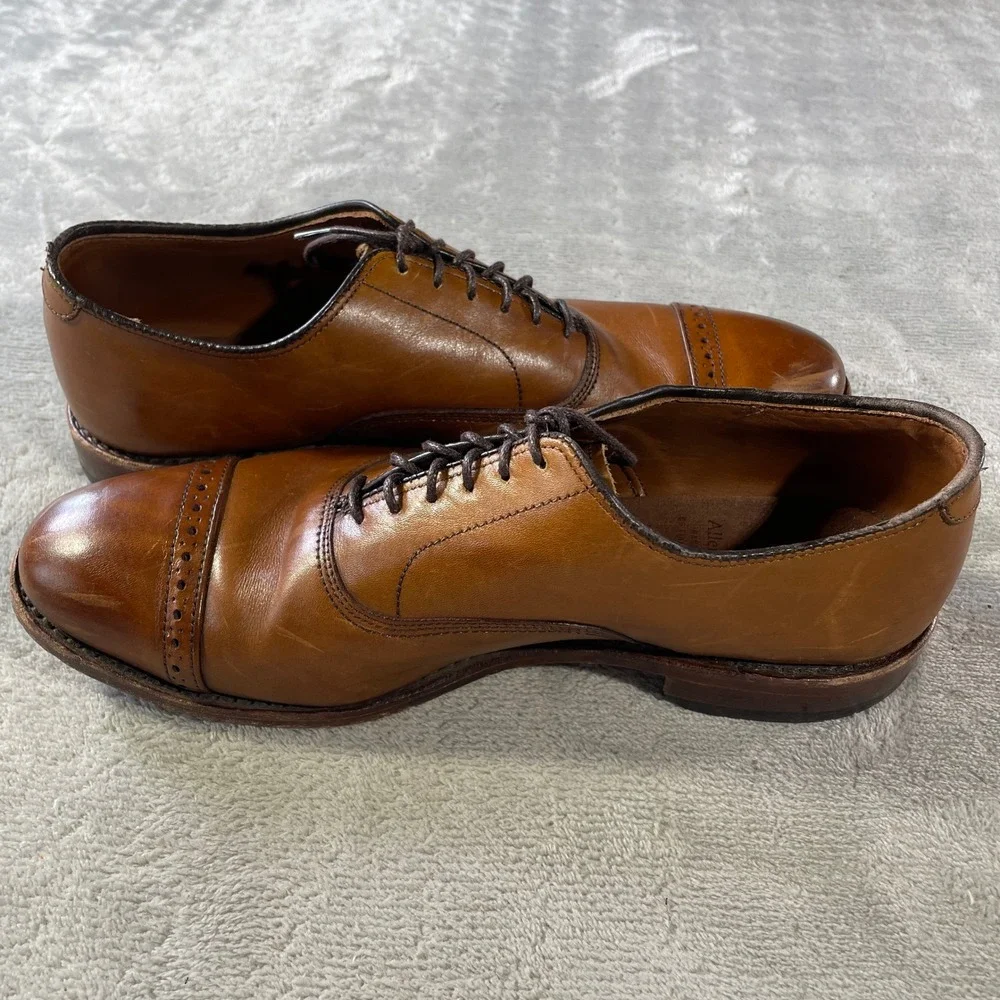Allen‎ Edmonds Fifth Avenue Oxford Dress Shoes Mens 8.5  Brown Leather Cap Toe